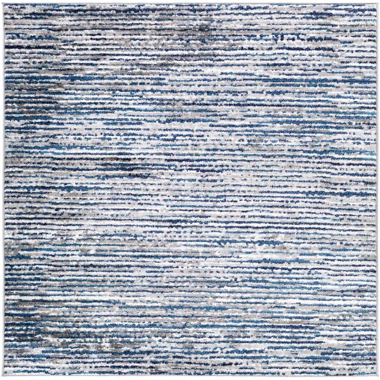 Cepeda Machine Woven Striped Navy/Light Gray Area Rug