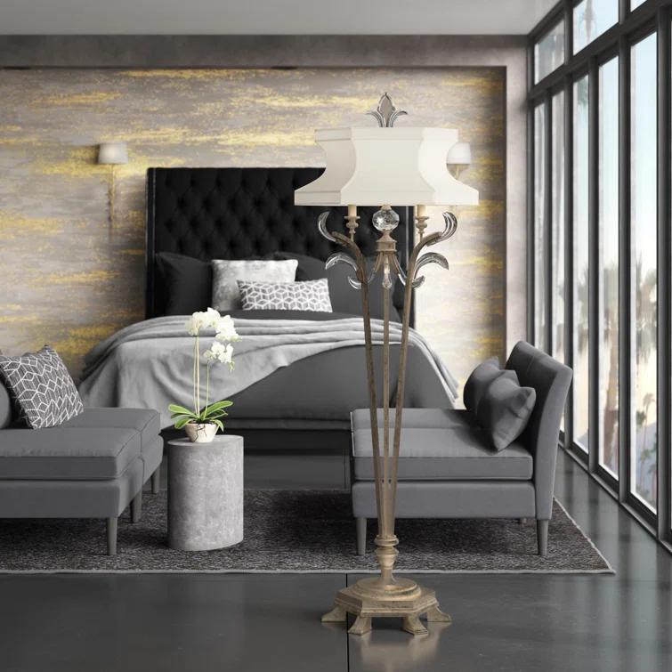 Fine Art Handcrafted Lighting Beveled Arcs 72'' Traditional Floor Lamp