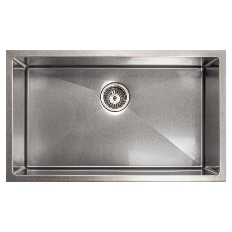 ZLINE 30 in. Meribel Undermount Single Bowl Satin Stainless Steel Kitchen Sink with Bottom Grid (SRS-30S)