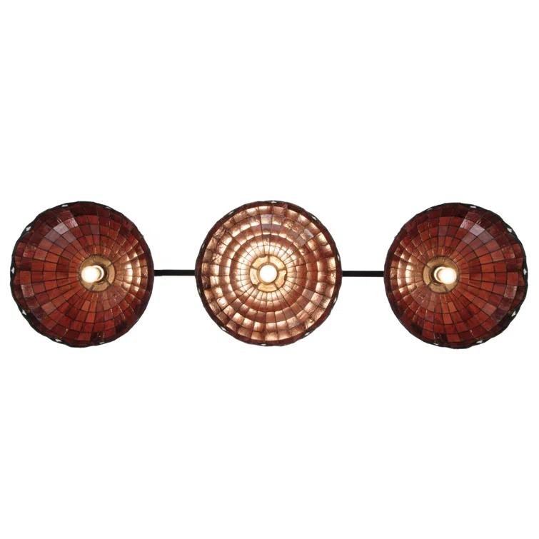 Meyda Lighting Meyda Tiffany & Stained Glass 3 - Light Mahogany Bronze Pool Table Lights Pendant