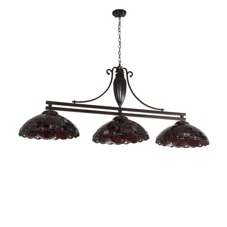 Meyda Lighting Meyda Tiffany & Stained Glass 3 - Light Mahogany Bronze Pool Table Lights Pendant