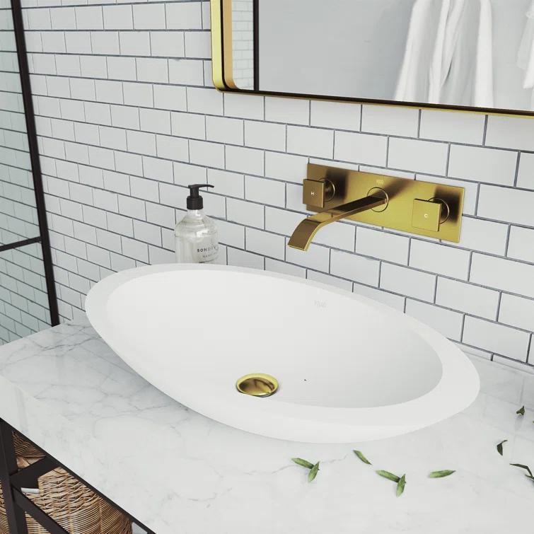 Titus 3" H Two Handle WaterSense Wall Mount Bathroom Faucet