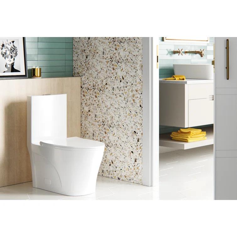 St. Tropez One Piece Elongated Toilet Dual Vortex Flush 1.6 GPF