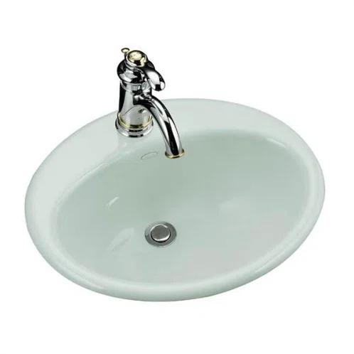 Farmington Metal Oval Drop-In Bathroom Sink with Overflow