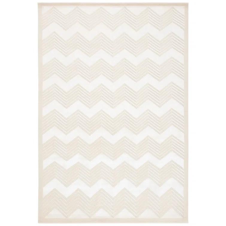 Champagne Elegance Hand-Knotted Stripe Wool-Viscose Blend Area Rug