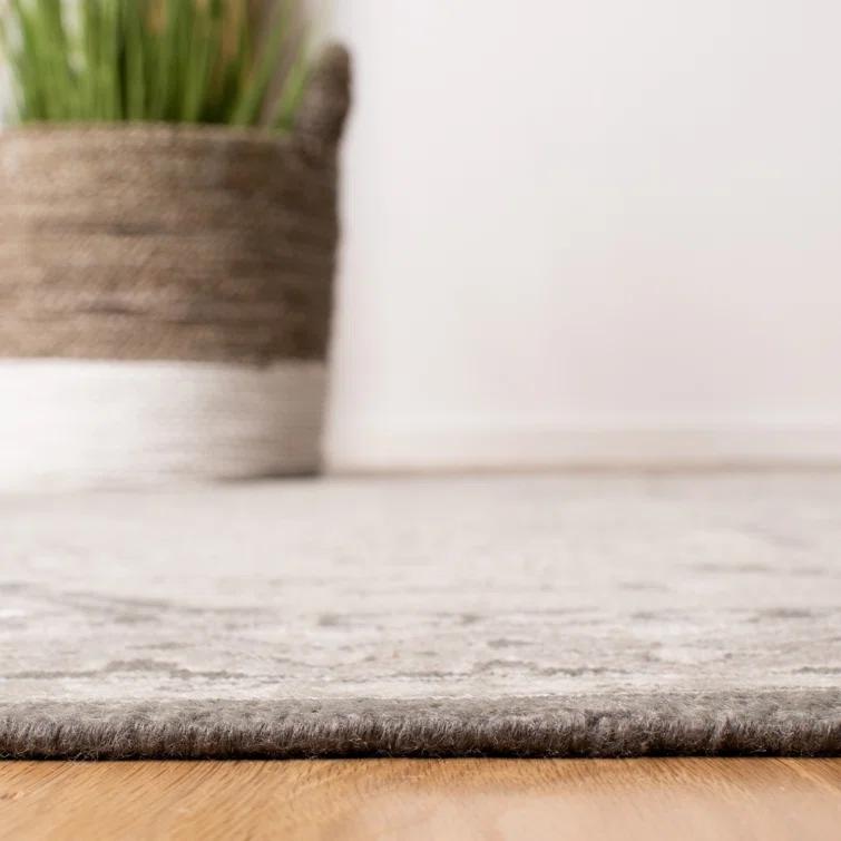 Dove Gray Hand-Knotted Wool Blend 8' x 10' Nomadic Rug