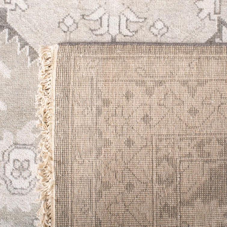 Dove Gray Hand-Knotted Wool Blend 8' x 10' Nomadic Rug