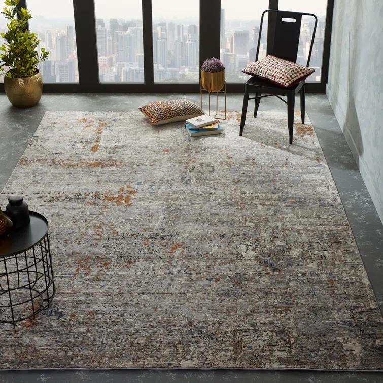 Pearl Grey Area Rug 7'9" x 10' 8' x 10' Rectangle