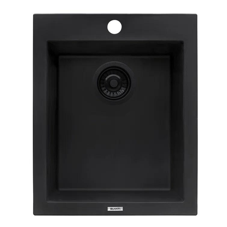 Ruvati 16 x 20 inch epiGranite Drop-in Topmount Granite Composite Kitchen Sink