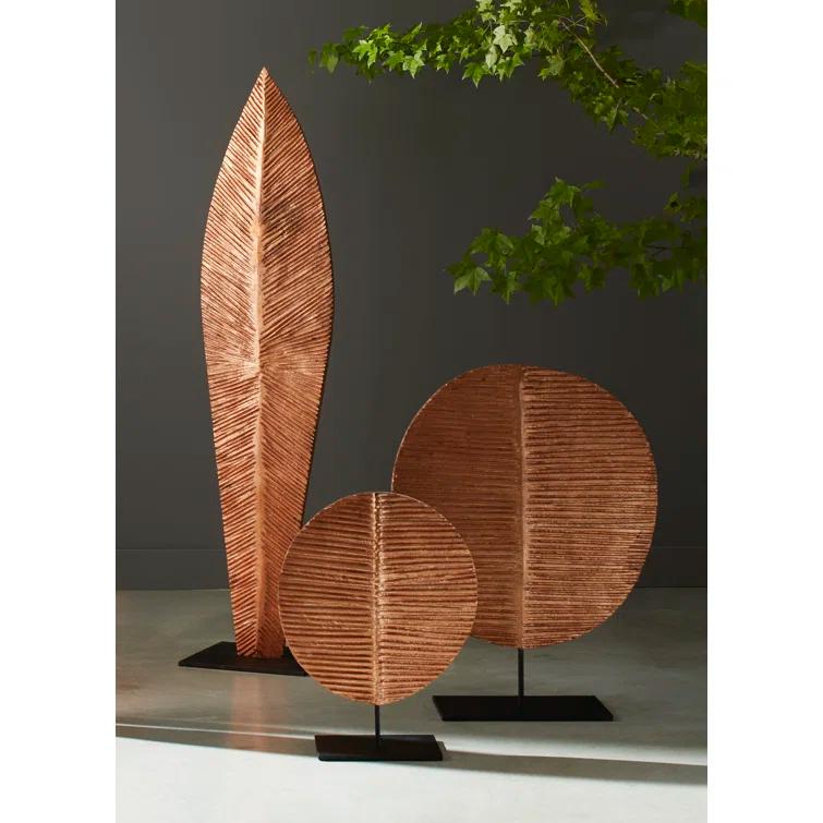 Carved Leaf on Stand Sculpture