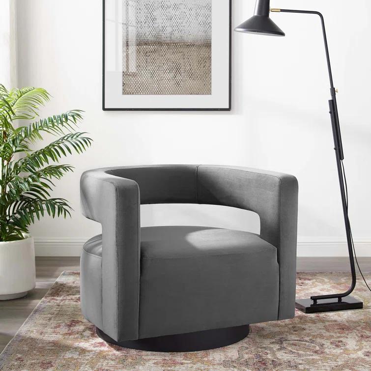 Modway Spin Cutaway Performance Velvet Swivel Armchair
