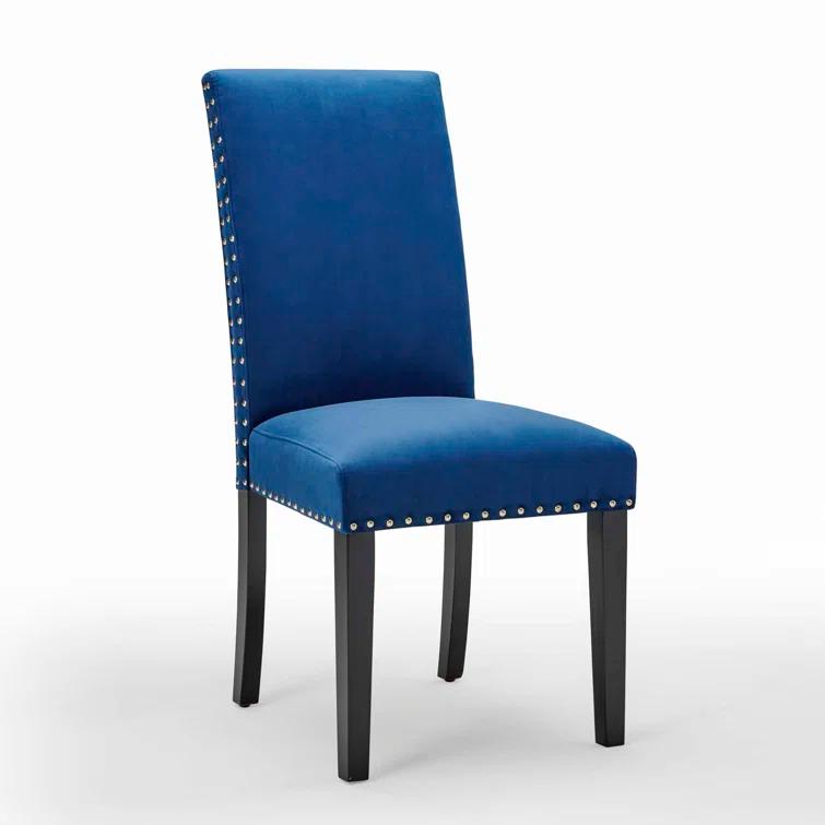 Modway Silver Orchid Lind Velvet Nailhead Trim Dining Side Chairs