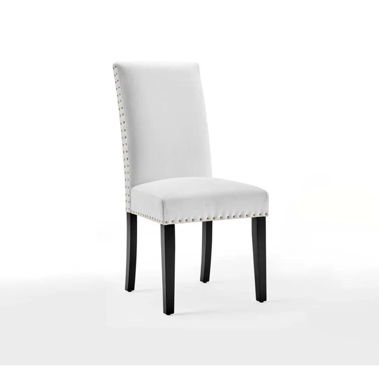 Modway Silver Orchid Lind Velvet Nailhead Trim Dining Side Chairs