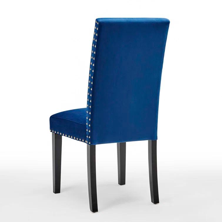 Modway Silver Orchid Lind Velvet Nailhead Trim Dining Side Chairs