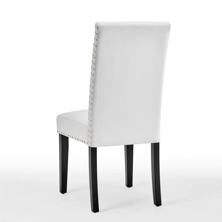 Modway Silver Orchid Lind Velvet Nailhead Trim Dining Side Chairs