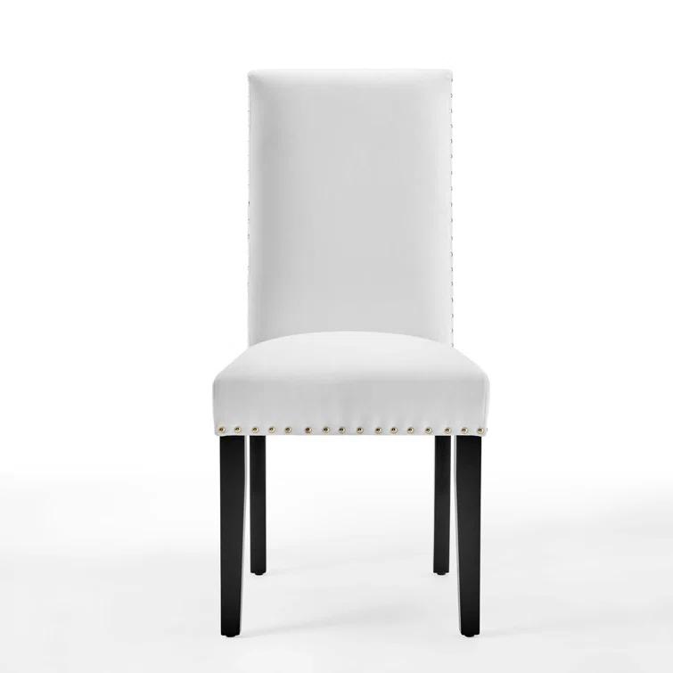Modway Silver Orchid Lind Velvet Nailhead Trim Dining Side Chairs
