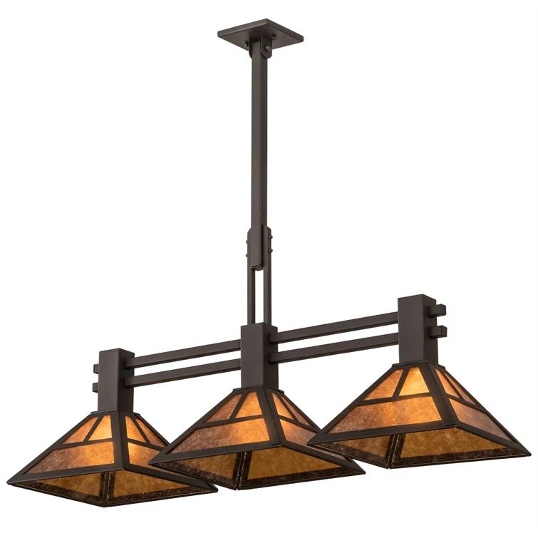3 - Light Oil Rubbed Bronze Kitchen Island Pendant