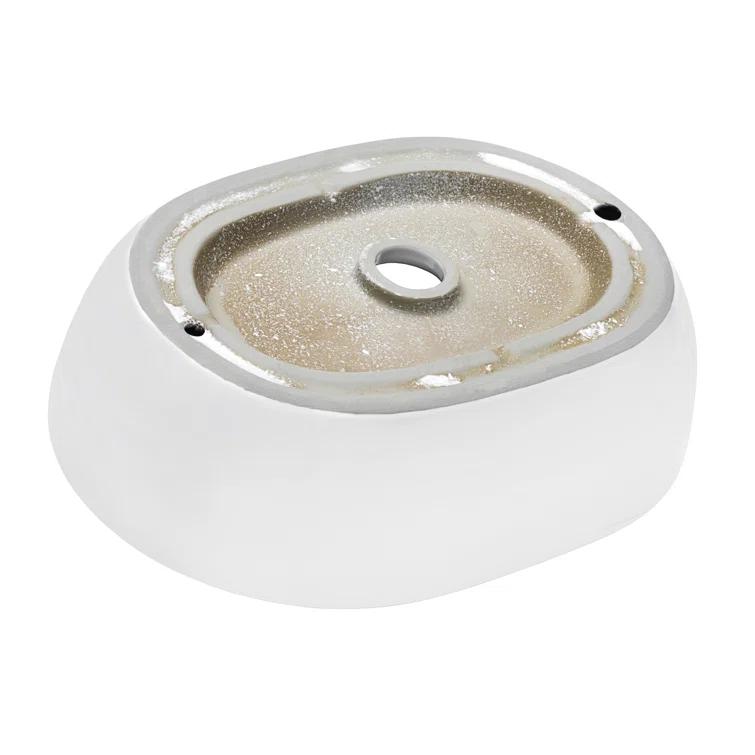 Ruvati RVB0419 Ruvati inch Bathroom Vessel Sink White Oval Above Counter Vanity Porcelain Ceramic