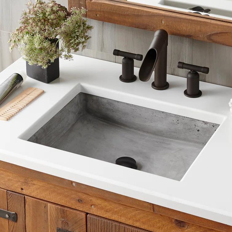 NativeStone Stone Handmade Rectangular Undermount Bathroom Sink