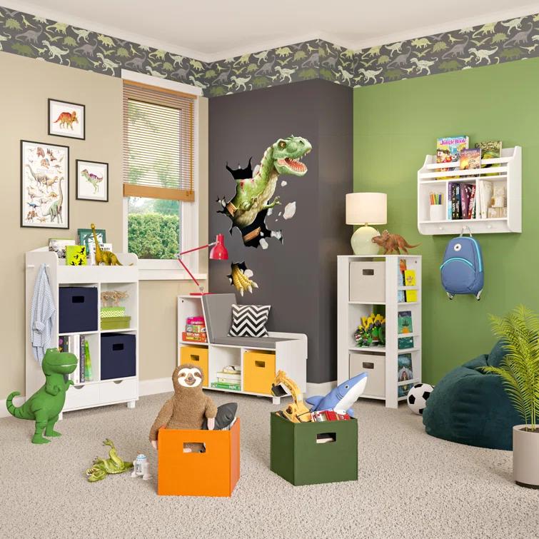 RiverRidge Home RiverRidge Kids Wall Mounted Bookshelf and Toy Storage Organizer for Playroom, Nursery, and Reading Book Nook - White