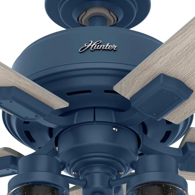 44" Hartland 5 - Blade Modern Farmhouse Indoor Ceiling Fan with Lights and Pull Chains
