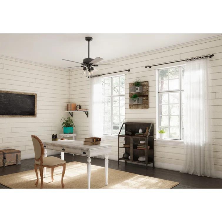 52" Hartland 5 - Blade Standard Ceiling Fan with Pull Chain and Light Kit Included