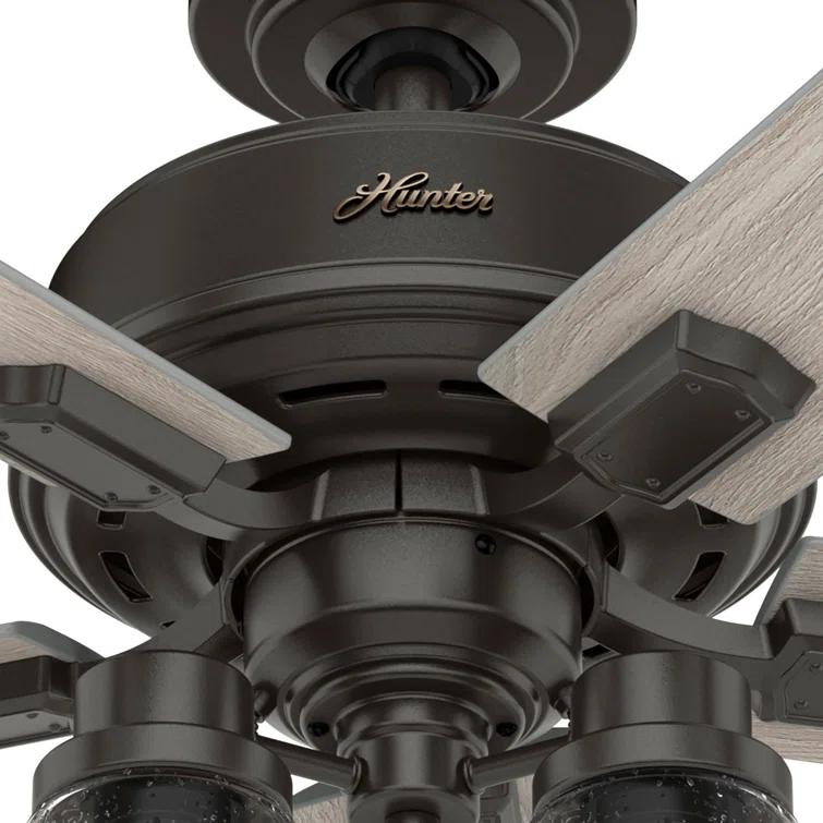 Hunter Fan 44" Hartland 5 - Blade Modern Farmhouse Indoor Ceiling Fan with Lights and Pull Chains & Reviews | Wayfair