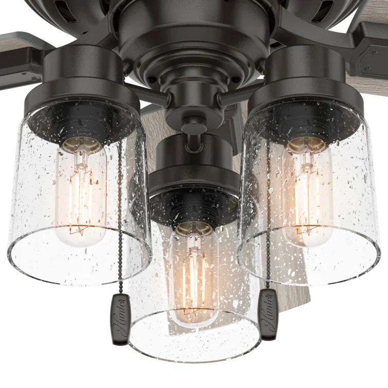 Hunter Fan 44" Hartland 5 - Blade Modern Farmhouse Indoor Ceiling Fan with Lights and Pull Chains & Reviews | Wayfair