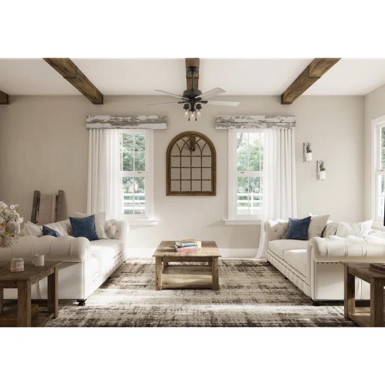 52" Hartland 5 - Blade Standard Ceiling Fan with Pull Chain and Light Kit Included