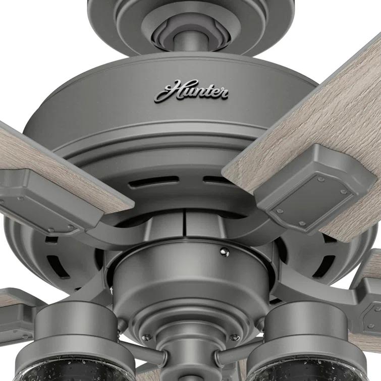 Hunter Fan 44" Hartland 5 - Blade Modern Farmhouse Indoor Ceiling Fan with Lights and Pull Chains