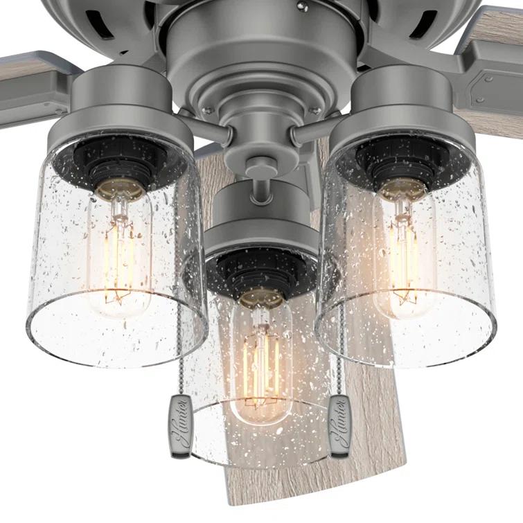 52" Hartland 5 - Blade Standard Ceiling Fan with Pull Chain and Light Kit Included