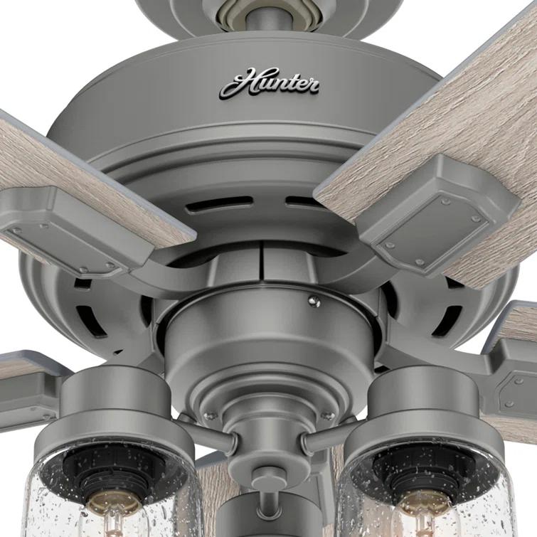 52" Hartland 5 - Blade Standard Ceiling Fan with Pull Chain and Light Kit Included