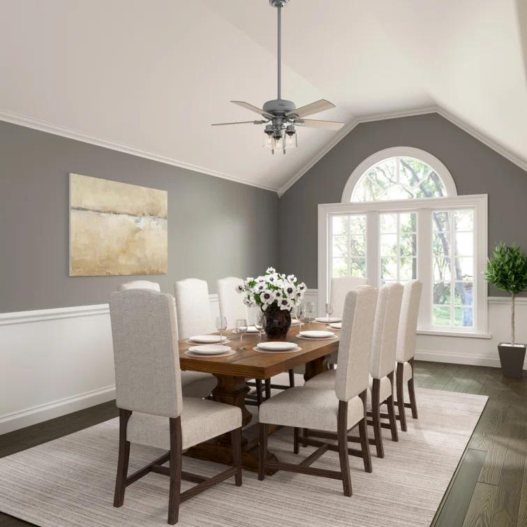 Hunter Fan 44" Hartland 5 - Blade Modern Farmhouse Indoor Ceiling Fan with Lights and Pull Chains