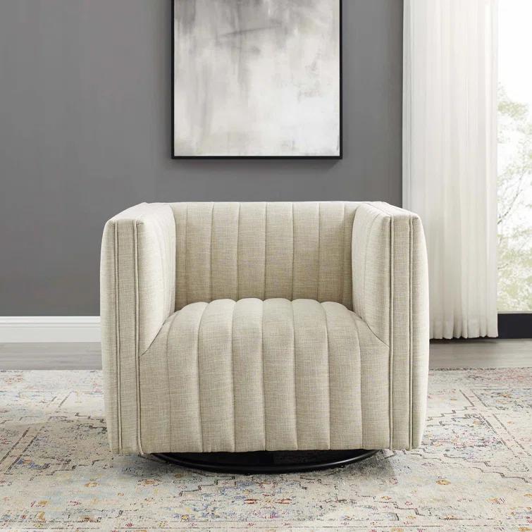 Modway Conjure Channel Tufted Performance Velvet Swivel Armchair