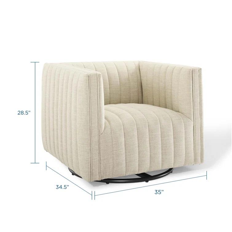 Modway Conjure Channel Tufted Performance Velvet Swivel Armchair