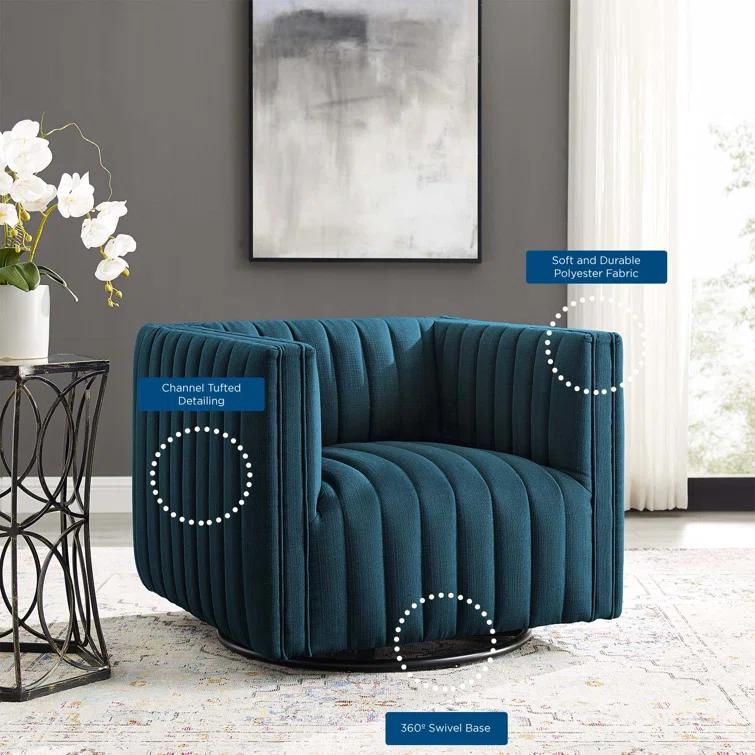 Modway Conjure Channel Tufted Performance Velvet Swivel Armchair