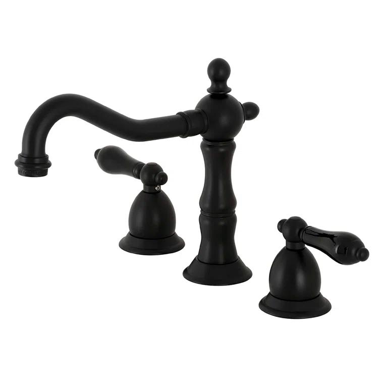 Kingston Brass Duchess Two-Handle 3-Hole Deck Mount Widespread Bathroom Faucet with Brass Pop-Up Drain