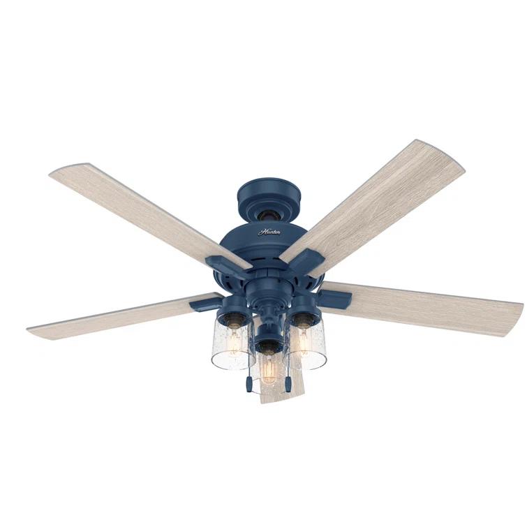 52" Hartland 5 - Blade Standard Ceiling Fan with Pull Chain and Light Kit Included