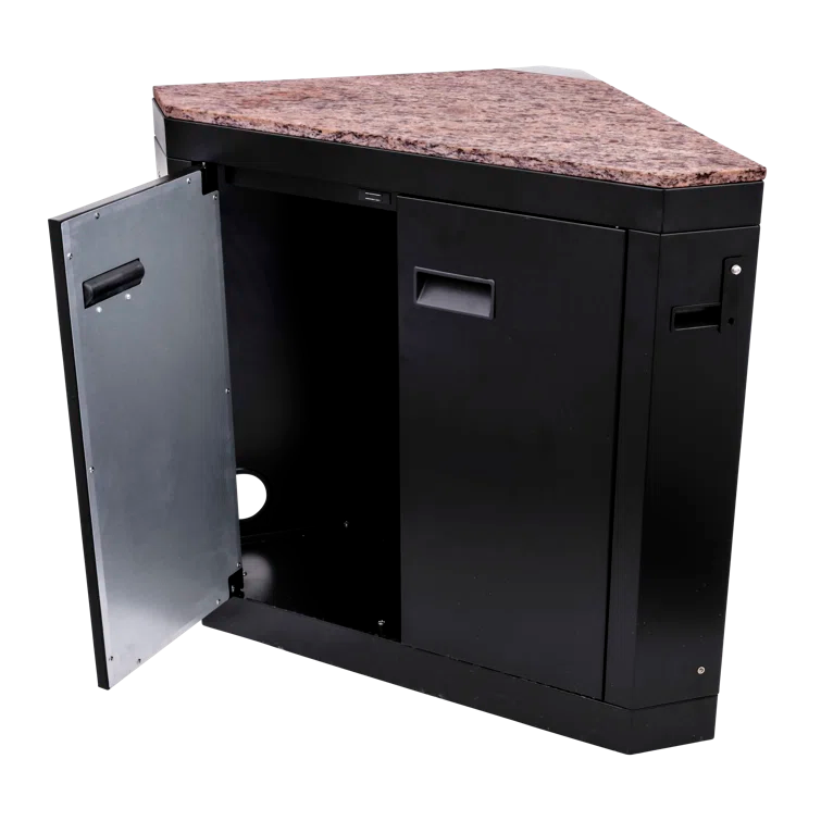 Charbroil Medallion Series Modular Outdoor Kitchen Corner Component with Storage, Black