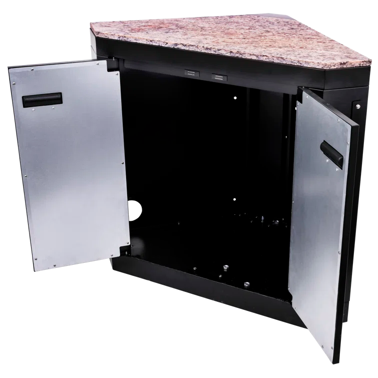 Charbroil Medallion Series Modular Outdoor Kitchen Corner Component with Storage, Black