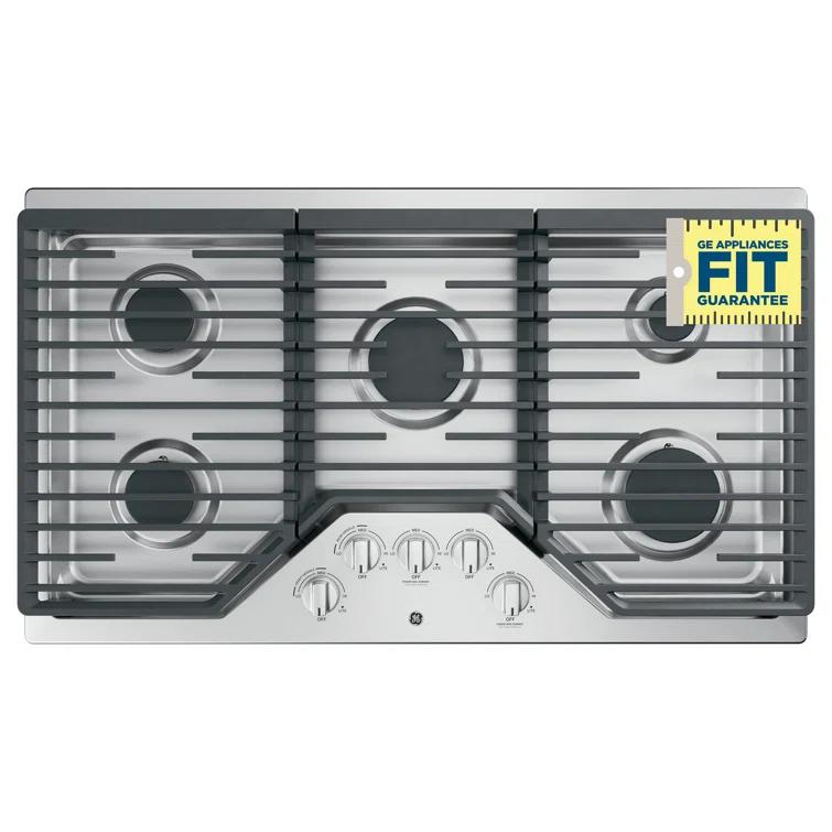 GE Appliances GE Appliances 36" Gas 5 Burner Cooktop with Dual Size Power Burner JGP5036SLSS