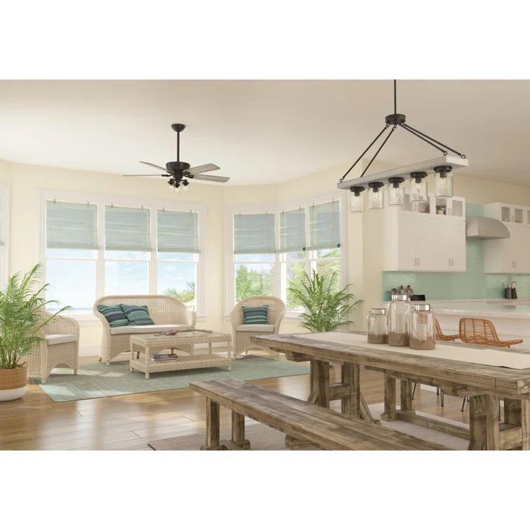 Hunter Fan Devon Park 5 - Light Kitchen Island Linear Pendant
