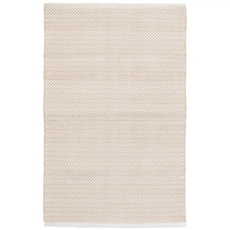 Herringbone Linen/White Handwoven Indoor/Outdoor Rug
