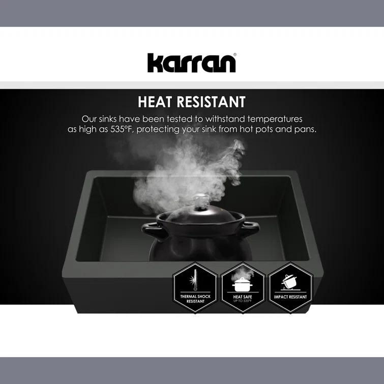 Karran Undermount Quartz Composite 24'' X 20-3/4'' Single Bowl Kitchen Sink