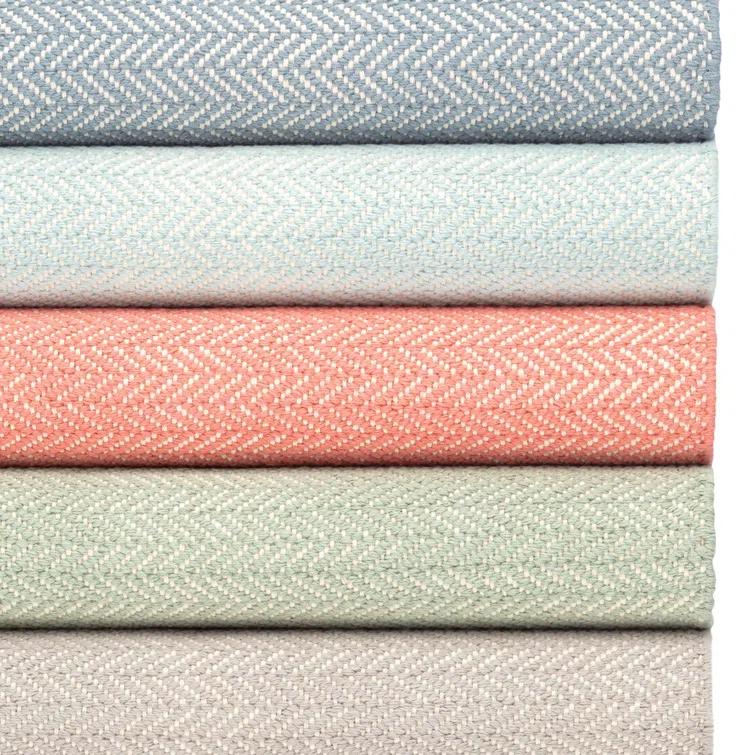 Herringbone Coral Handwoven Cotton Rug