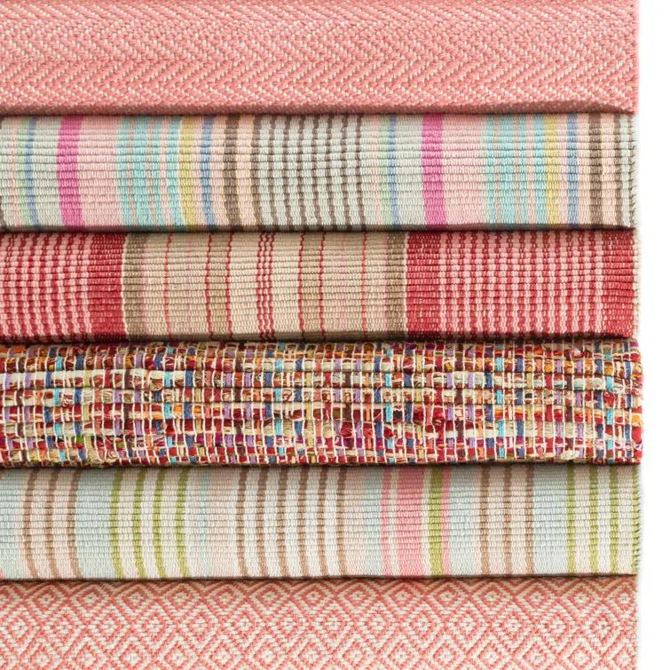 Herringbone Coral Handwoven Cotton Rug