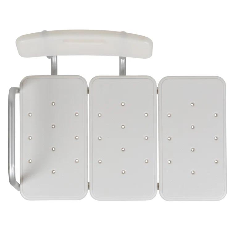 Flash Furniture DC-HY3510L-WH-GG Phoebe Aluminum Height Adjustable Medical Shower Transfer Bench
