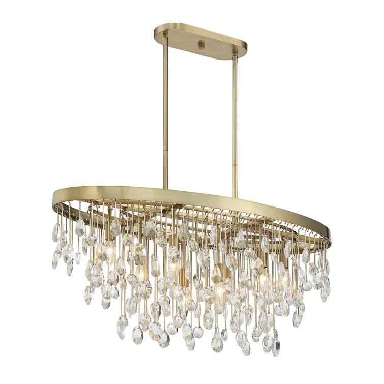 Livorno 8-Light Oval Chandelier in Noble Brass