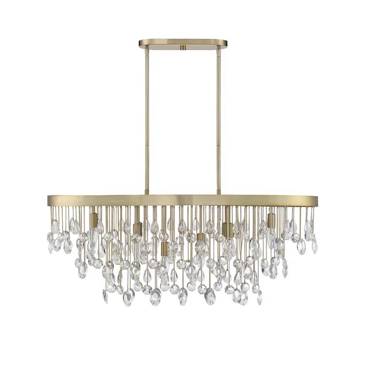 Livorno 8-Light Oval Chandelier in Noble Brass