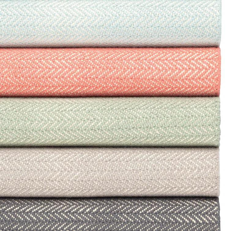 Herringbone Ocean Handwoven Cotton Rug